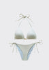 Women's Lime Printed Bikini Set Adjustable Strap - Ivory