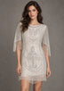ibBan Party Short Dress with Beadwork & Fringe Sleeves - Esmi