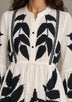ibBan Leaf Print Cotton Maxi Dress with Tassel Tie - Livia