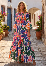 ibBan Multicolour Printed Cotton Long Tunic - Zohal