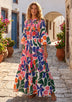 ibBan Multicolour Printed Cotton Long Tunic - Zohal