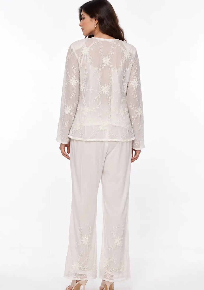 ibBan Women’s Jacket and Pant Set with Beadwork -Aisling