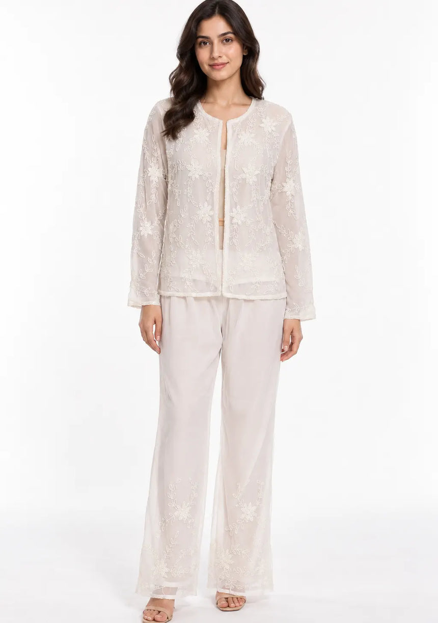ibBan Women’s Jacket and Pant Set with Beadwork -Aisling