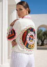 Designer Embroidered Cotton Canvas Jacket for Women | ibBan Collection - Ania