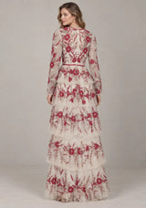 Women’s Party Dress with Hand Embroidery - Naegiza