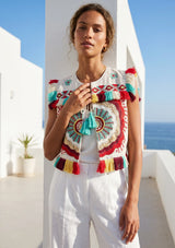Luxury Embroidered Women's Gilet | Designer Summer Collection | ibBan - Sara