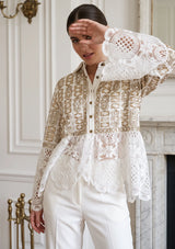 ibBan Luxury Women's Hand Embroidered Winter Lace Jacket - Isobel Jacket
