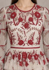 Women’s Party Dress with Hand Embroidery - Naegiza