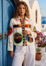 Designer Embroidered Cotton Canvas Jacket for Women | ibBan Collection - Ania