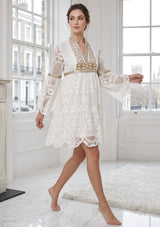 ibBan White Hand Embroidered Lace Short Dress | Luxury Women's Dress - Isobel