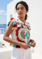 Luxury Embroidered Women's Gilet | Designer Summer Collection | ibBan - Sara