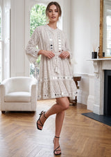 ibBan Women's Hand Embroidered Short Tunic - Corina Short Tunic