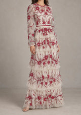 Women’s Party Dress with Hand Embroidery - Naegiza
