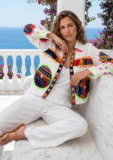 Designer Embroidered Cotton Canvas Jacket for Women | ibBan Collection - Ania