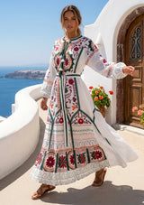 ibBan Pink Embroidered Cotton Maxi Dress | Women's Bohemian Resort Wear-Orla