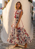 ibBan Hand-Embroidered Cotton Long Dress with Floral Print - Rasha