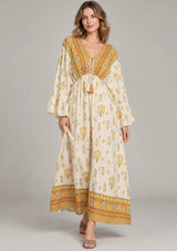 Ibban Summer Cotton Hand-Embroidered Long Dress -Daisey