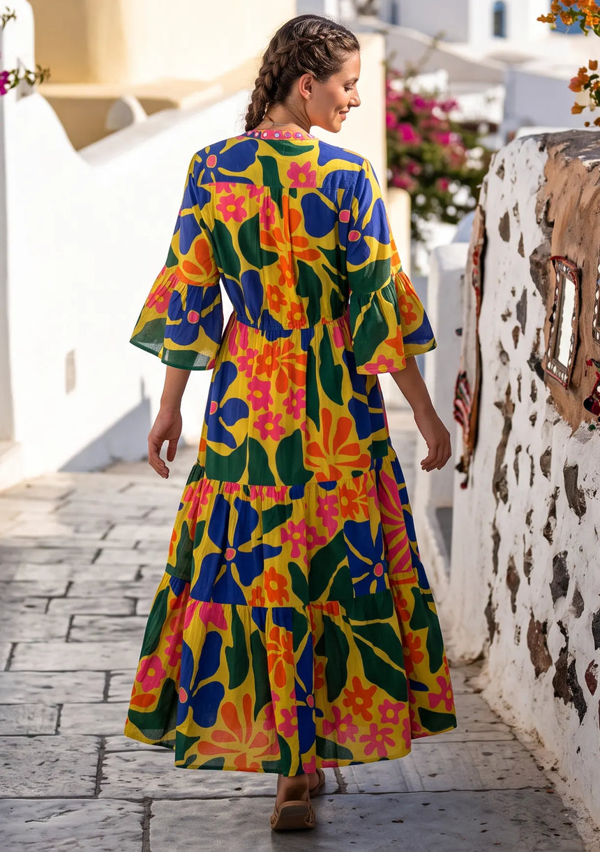 ibBan Multicolour Printed Cotton Long Tunic - Zohal