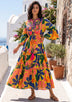 ibBan Multicolour Printed Cotton Long Tunic - Zohal