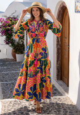 ibBan Multicolour Printed Cotton Long Tunic - Zohal