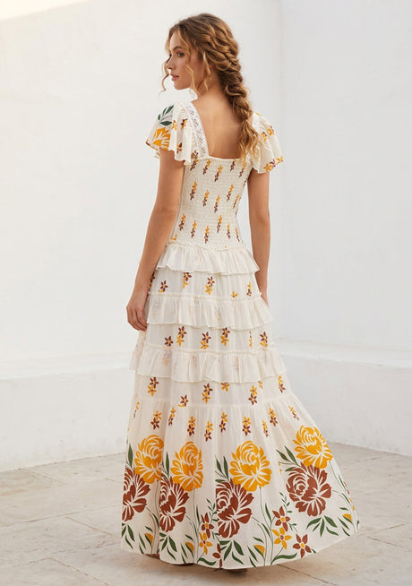 ibBan Hand Embroidered Floral Cotton Maxi Dress -Saira Maxi Dress