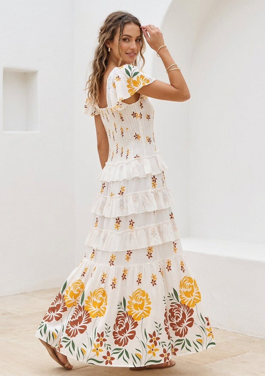 ibBan Hand Embroidered Floral Cotton Maxi Dress -Saira Maxi Dress