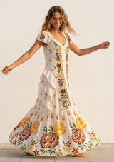 ibBan Hand Embroidered Floral Cotton Maxi Dress -Saira Maxi Dress
