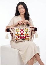 ibBan Women's Hand Embroidered Tote Bag - Zaina | Artisan Canvas Handbag