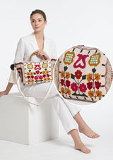 ibBan Women's Hand Embroidered Tote Bag - Zaina | Artisan Canvas Handbag