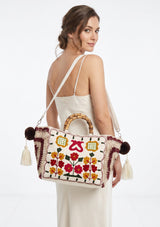ibBan Women's Hand Embroidered Tote Bag - Zaina | Artisan Canvas Handbag