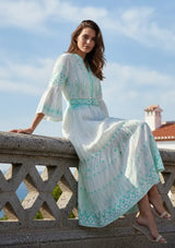 ibBan Cotton Long Tunic Dress with Hand Embroidery - Meerab Long Tunic