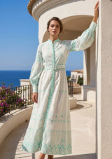 ibBan Cotton Long Dress with Hand Embroidery | Women's - Meerab Long Dress