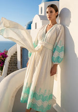 IbBan Women's Cotton Embroidered Long Dress | ibBan Luxury Resort Wear - Hira