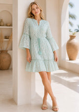 Women's Cotton Mini Dress V-Neck - Hazal