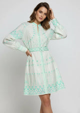 ibBan Cotton Short Dress with Hand Embroidery - Meerab Short Dress