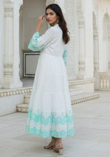 ibBan Cotton Long Tunic Dress with Hand Embroidery - Hira Long Tunic
