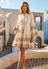ibBan Cotton Short Tunic with Hand Embroidery-Hira Short Tunic