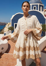 ibBan Cotton Short Tunic with Hand Embroidery-Hira Short Tunic