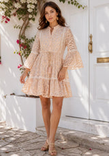 Women's Cotton Mini Dress V-Neck - Hazal