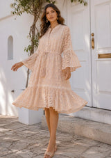 Women's Cotton Mini Dress V-Neck - Hazal