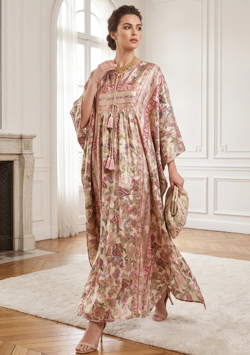 ibBan Premium Lurex Kaftan Dress with Hand Embroidery -Kamla Kaftan