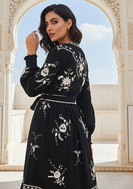 Vestido largo de algodón para mujer - Bisma
