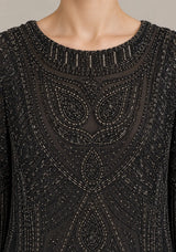ibBan Party Short Dress with Beadwork & Fringe Sleeves - Esmi