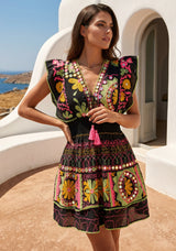ibBan Hand Embroidered Long Dress | Luxury Bohemian Short Dress - Orla