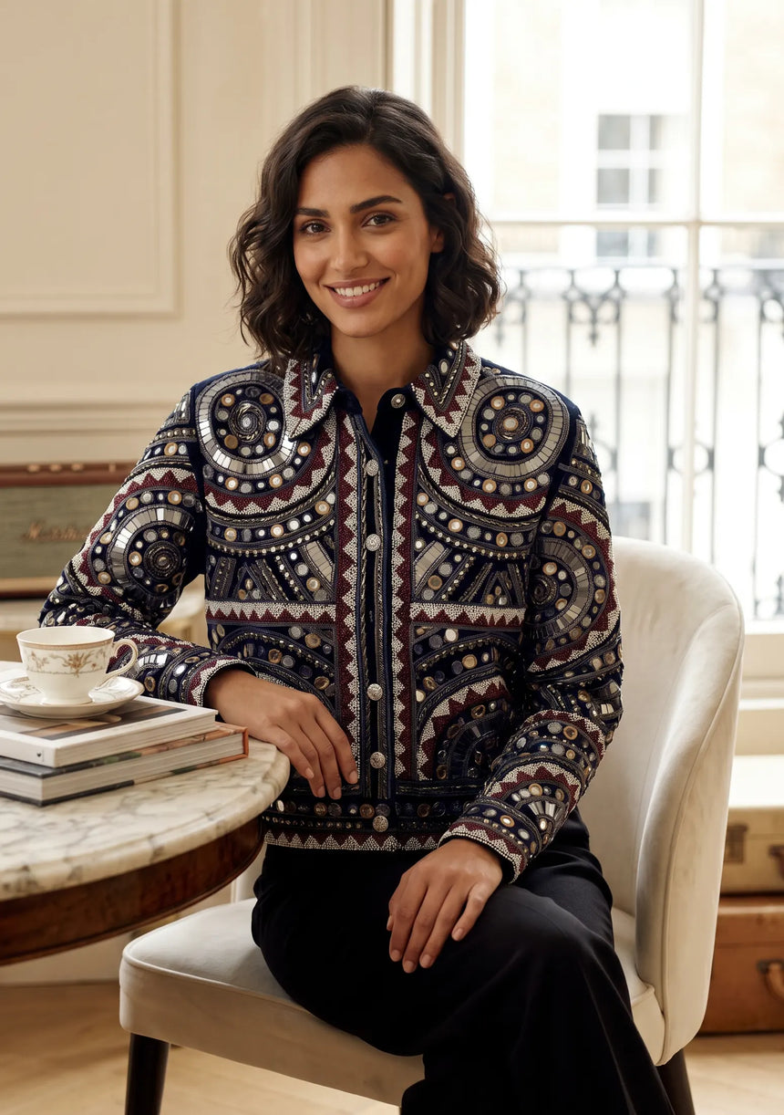 ibBan Luxury Hand Embroidered Winter Jacket | Premium Women's Designer Jacket - Orma