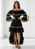 ibBan Women’s Hand Embroidered Skirt & Blouse Set - Umida