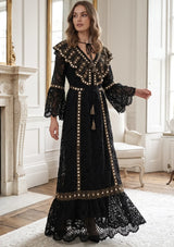 ibBan Women's Luxury Hand Embroidered Lace Maxi Dress - Isobel