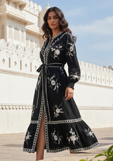 Vestido largo de algodón para mujer - Bisma
