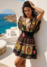 ibBan Hand Embroidered Long Dress | Luxury Bohemian Short Dress - Orla