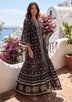 ibBan Hand Embroidered Cotton Maxi Dress | Luxury Boho Resort -Fabiya